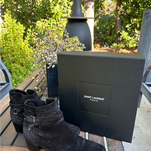 Saint Laurent Black Suede Boots size 41.5 - Picture 3 of 7